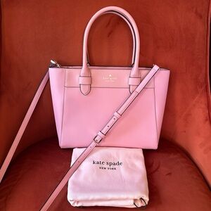 Kate Spade New York Melanie Pink Satchel, Crossbody Bag with Dust cover